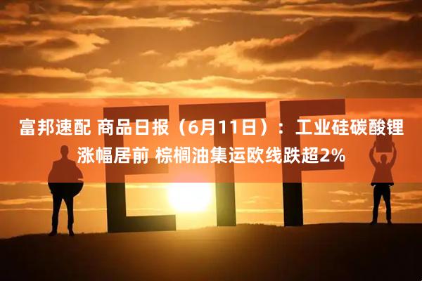 富邦速配 商品日报（6月11日）：工业硅碳酸锂涨幅居前 棕榈油集运欧线跌超2%