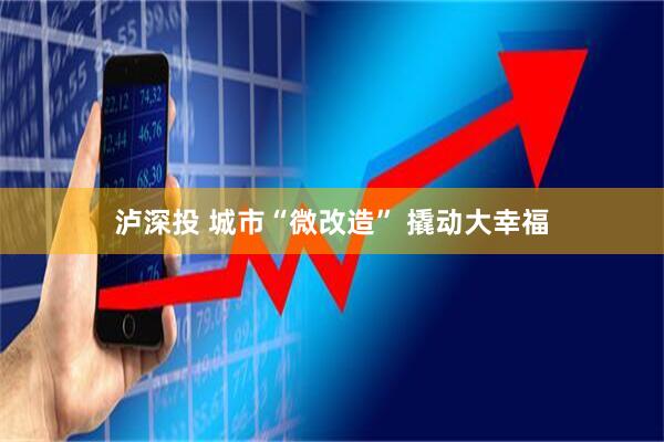 泸深投 城市“微改造” 撬动大幸福