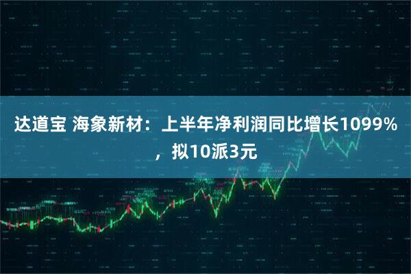 达道宝 海象新材：上半年净利润同比增长1099%，拟10派3元