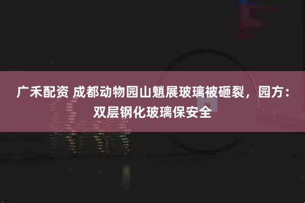 广禾配资 成都动物园山魈展玻璃被砸裂，园方：双层钢化玻璃保安全